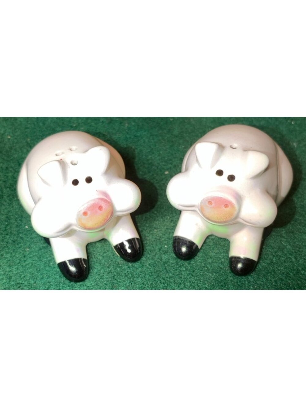 VTG Ron Gordon Designs Pig Salt & Pepper Shakers Ceramic White & Black Korea